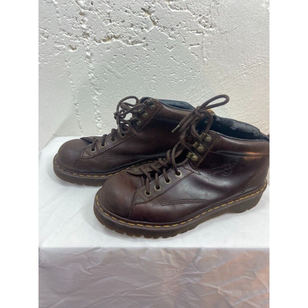 DR MARTENS VINTAGE MENS SIZE 9 BROWN ANKLE LACE UP BOOTS